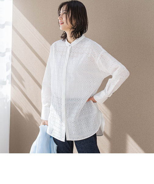 レースチュニックブラウス≪洗濯機で洗える≫
