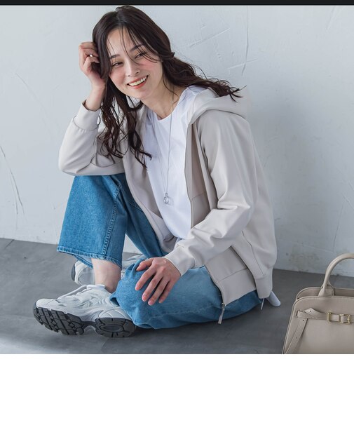 【WEB限定】高機能スムースタッチジップパーカー≪洗濯機で洗える≫