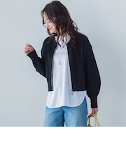 【一部店舗限定販売】ニットブルゾン≪手洗い可能≫