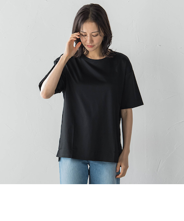 【WEB限定】【3サイズ】コットン汗じみ防止カットソー≪洗える/接触冷感≫