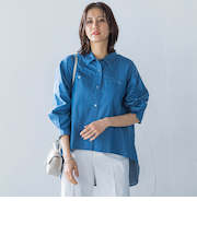 【一部店舗限定販売】ライトデニムシャツ≪洗濯機で洗える≫