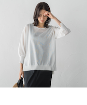 セミシアーボクシーニットプルオーバー≪手洗い可能≫