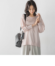 セミシアーボクシーニットプルオーバー≪手洗い可能≫