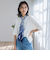 5分袖Tシャツライクニット≪手洗い可能≫