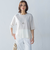 5分袖Tシャツライクニット≪手洗い可能≫