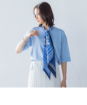 5分袖Tシャツライクニット≪手洗い可能≫