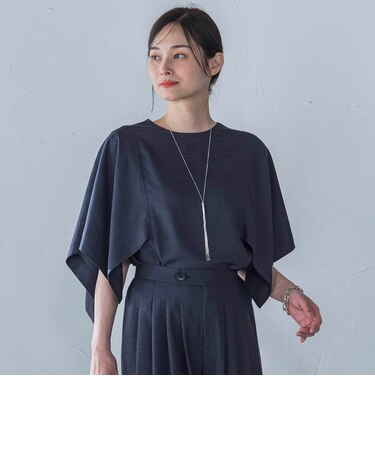 ハンカチーフスリーブブラウス≪セットアップ対応/洗濯機で洗える≫