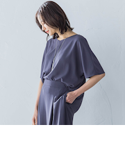 キレイ×リラックス ハーフスリーブブラウス≪接触冷感/UV/洗濯機で洗える≫