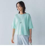 ラメ入りホールガーメントVネックニット≪手洗い可能≫