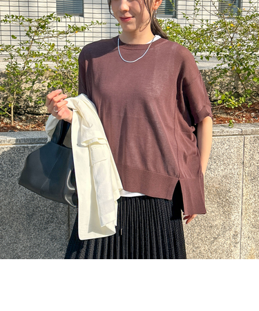 【WEB限定】リネンライクシアーニット≪手洗い可能≫