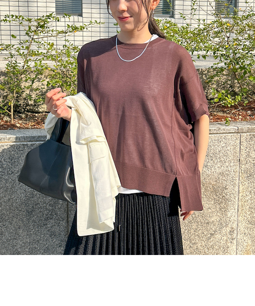 【WEB限定】リネンライクシアーニット≪手洗い可能≫