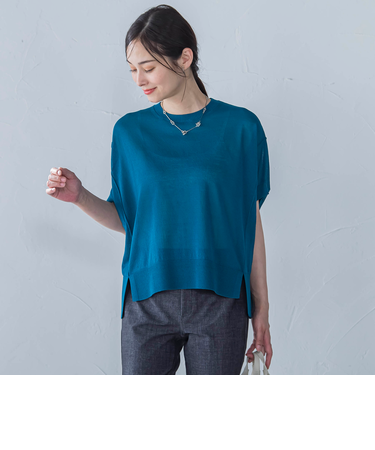 【WEB限定】リネンライクシアーニット≪手洗い可能≫