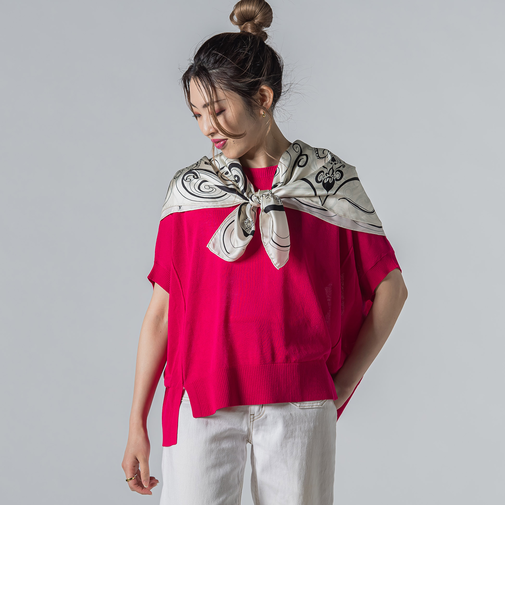 【WEB限定】リネンライクシアーニット≪手洗い可能≫