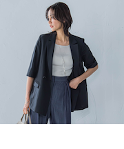 ハーフスリーブストレッチジャケット≪手洗い可能≫