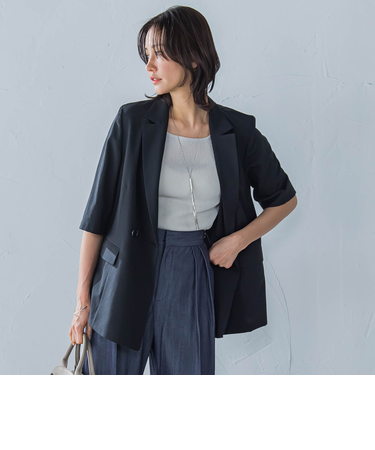 ハーフスリーブストレッチジャケット≪手洗い可能≫