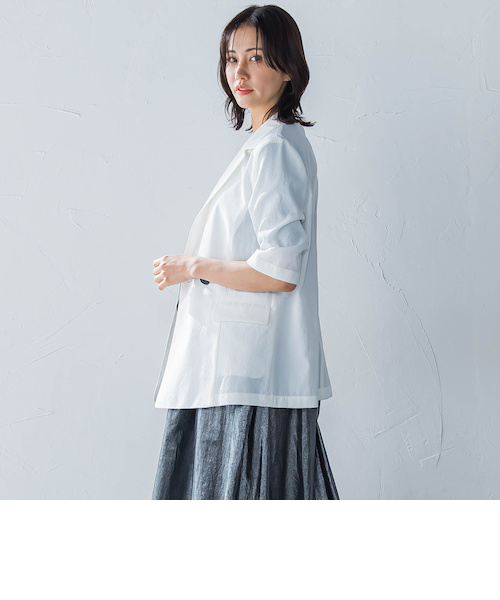 ハーフスリーブストレッチジャケット≪手洗い可能≫｜ロートレアモンの