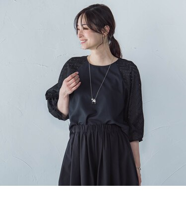 【WEB限定】ローンレース切り替えブラウス