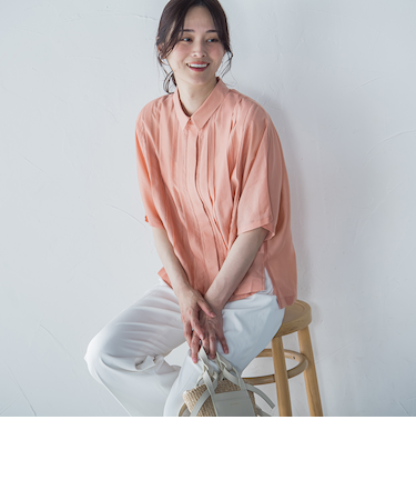 ピンタックレースブラウス≪手洗い可能≫