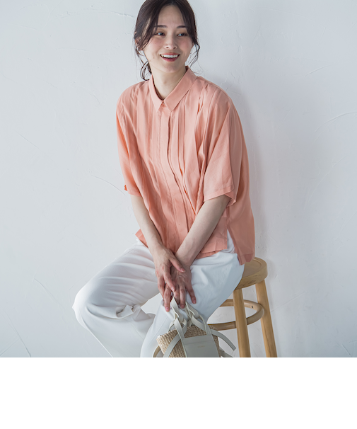 ピンタックレースブラウス≪手洗い可能≫