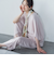 【WEB限定】サテンフィールドレープブラウス≪セットアップ対応/洗濯機で洗える≫