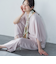 【WEB限定】サテンフィールドレープブラウス≪セットアップ対応/洗濯機で洗える≫