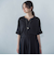 【WEB限定】サテンフィールキーネックブラウス≪セットアップ対応/洗濯機で洗える≫