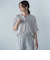 【WEB限定】サテンフィールキーネックブラウス≪セットアップ対応/洗濯機で洗える≫