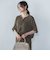 【WEB限定】サテンフィールキーネックブラウス≪セットアップ対応/洗濯機で洗える≫