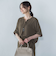 【WEB限定】サテンフィールキーネックブラウス≪セットアップ対応/洗濯機で洗える≫