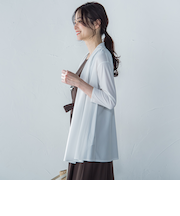 【WEB限定】ひやさらシワレス着流しカーディガン≪洗濯機で洗える≫