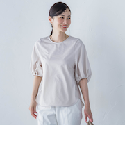 【WEB限定】きれいめハーフスリーブカットソー ≪接触冷感／洗濯機OK≫