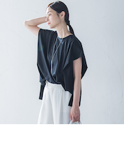 【WEB限定】タックデザインカットソー ≪接触冷感／洗濯機OK≫