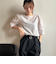 【WEB限定】ラメストライプ袖タックブラウス ≪手洗い可能≫