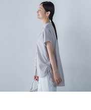 【WEB限定】フィルムストライプギャザーブラウス ≪手洗い可能≫