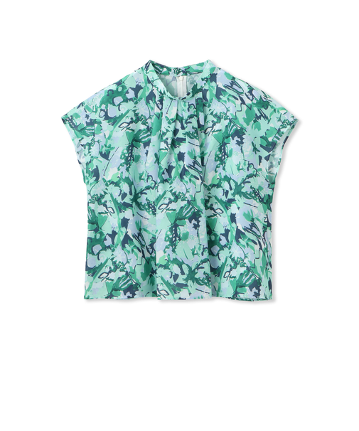 フローラルスタンドカラーブラウス≪洗濯機で洗える≫