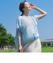 シアードロストフレンチスリーブシャツ≪洗濯機で洗える≫
