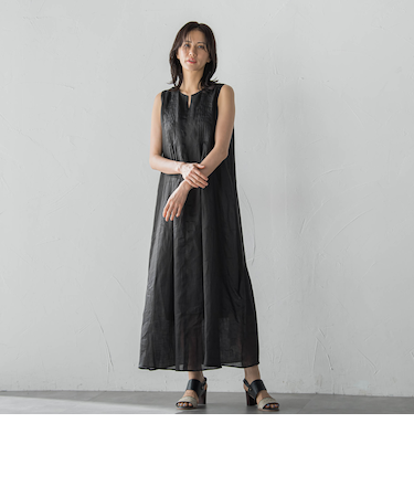 【WEB限定】ラミーノースリーブワンピース≪洗濯機で洗える≫