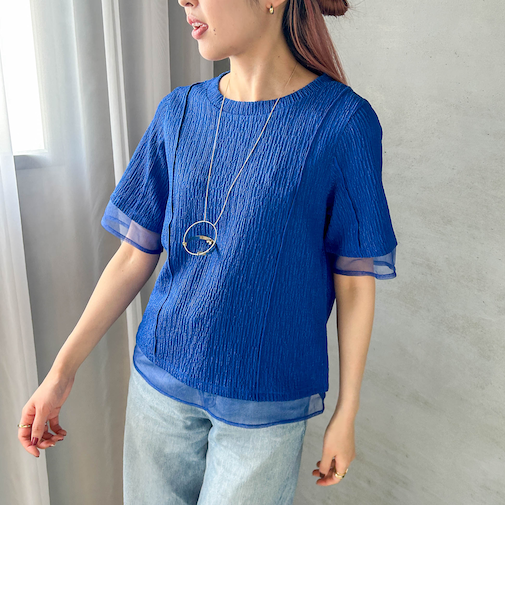 【WEB限定】シアースリーブサーマルカットソー ≪手洗い可能≫