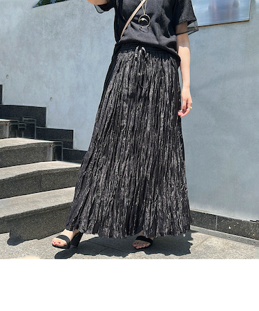 【WEB限定】グリッターシャイニープリーツスカート