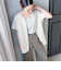 【WEB限定】レーヨンリネンポプリンVネックブラウス