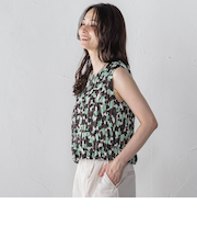 ツイルプリントブラウス≪洗濯機で洗える≫