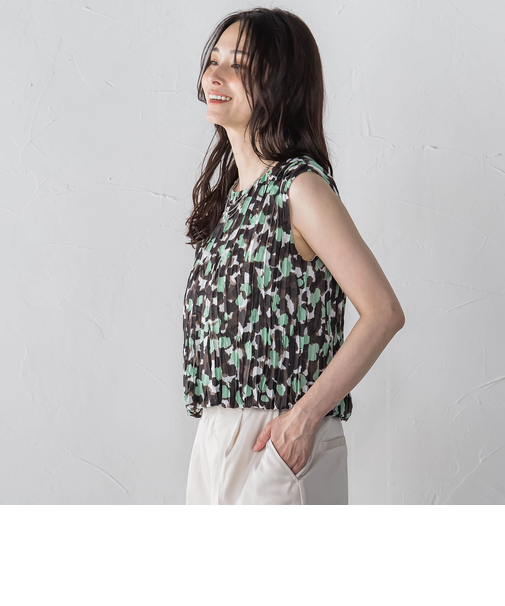 ツイルプリントブラウス≪洗濯機で洗える≫