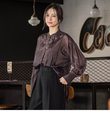 シアーブライト フロントタックブラウス≪手洗い可能≫