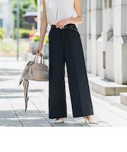 タックレスワイドチノパンツ≪洗濯機で洗える≫