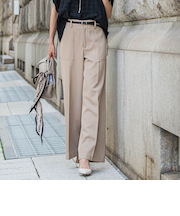 タックレスワイドチノパンツ≪洗濯機で洗える≫