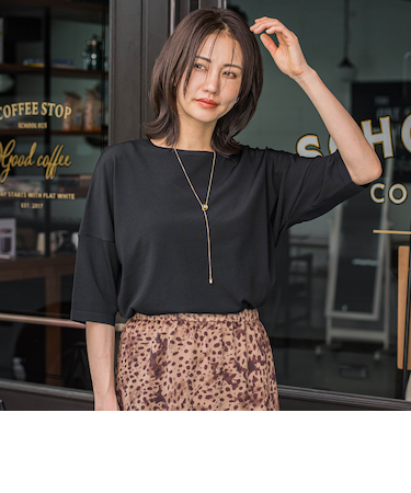 バックボタン5分袖ニット≪手洗い可能≫