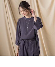 キレイ×リラックス スタンドカラーブラウス≪接触冷感/UV/洗濯機で洗える≫