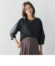 【WEB限定】フォルムスリーブバックジップトップス≪洗濯機で洗える≫