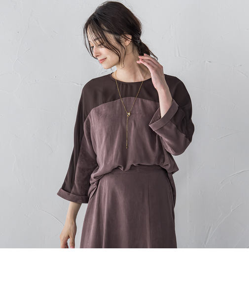 エアリースエードブラウス ≪洗濯機で洗える≫