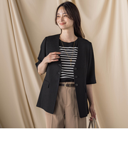 トリッカースラブハーフスリーブジャケット≪手洗い可能・防シワ・UV≫